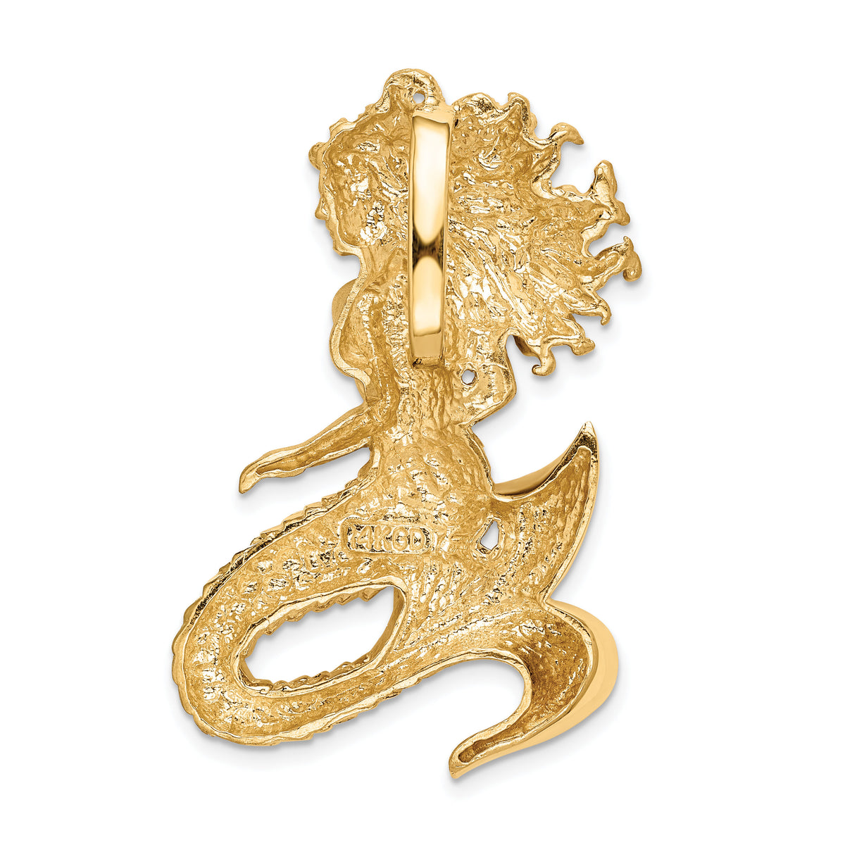 14k Polished & Satin Diamond-cut Mermaid Slide-K2012