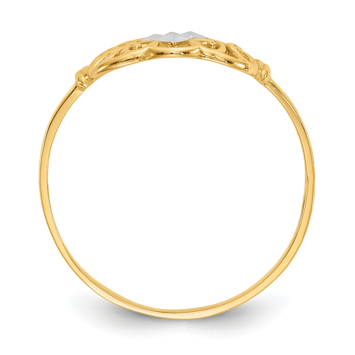 14K w/Rhodium Filigree Ring-K2051