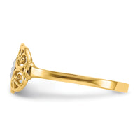 14K w/Rhodium Filigree Ring-K2051