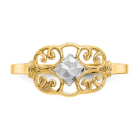 14K w/Rhodium Filigree Ring-K2051