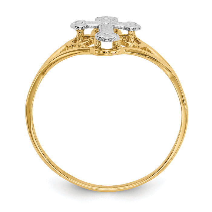 14k w/Rhodium Cross Ring-K2054