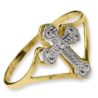 14k w/Rhodium Cross Ring-K2054