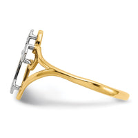 14k w/Rhodium Cross Ring-K2054