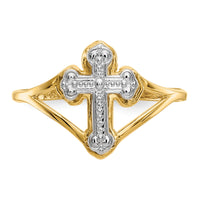 14k w/Rhodium Cross Ring-K2054