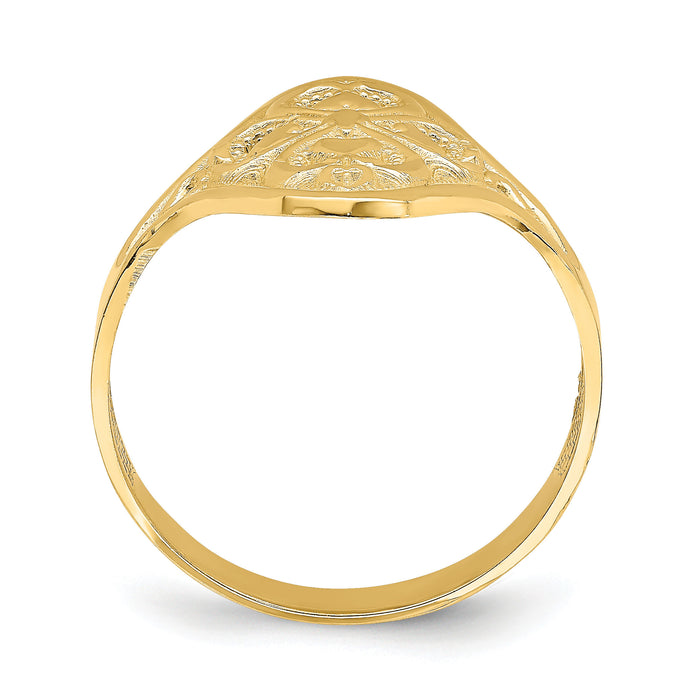 14k Diamond-cut Filigree Ring-K2062