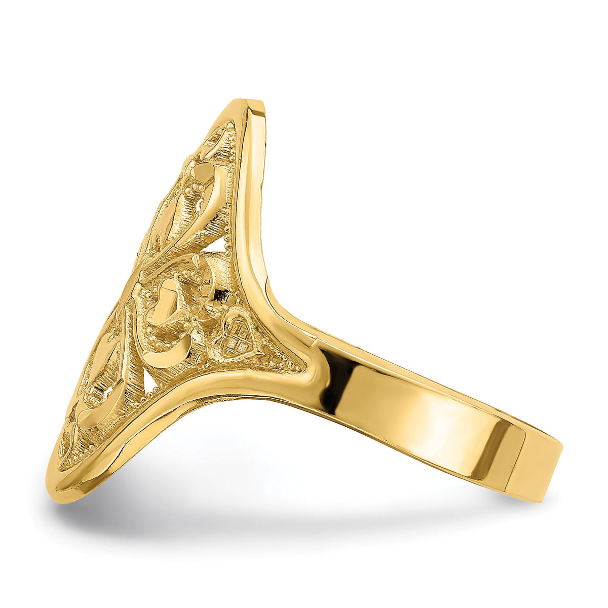 14k Diamond-cut Filigree Ring-K2062