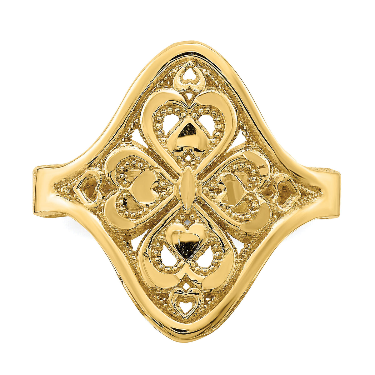 14k Diamond-cut Filigree Ring-K2062