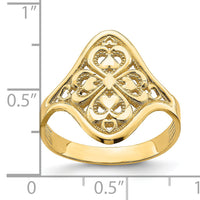 14k Diamond-cut Filigree Ring-K2062