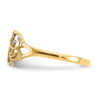14k w/ Rhodium Diamond-cut Butterfly Ring-K2067