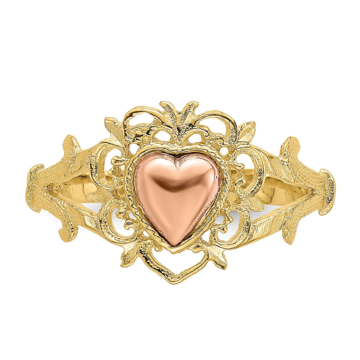 14k Two-tone Heart Ring-K2076