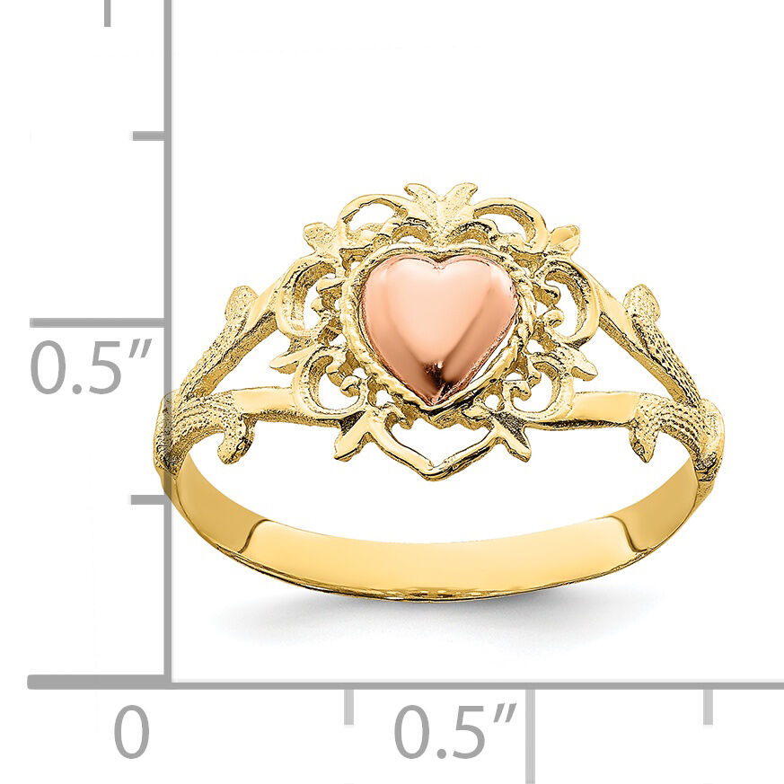 14k Two-tone Heart Ring-K2076