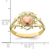 14k Two-tone Heart Ring-K2076