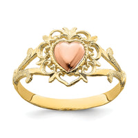 14k Two-tone Heart Ring-K2076
