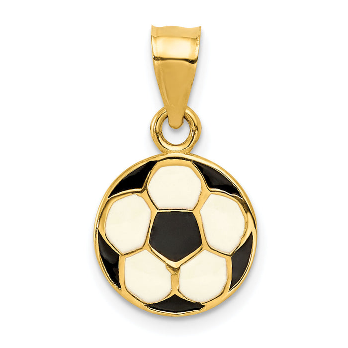 14k Enameled Soccer Ball Pendant-K2088