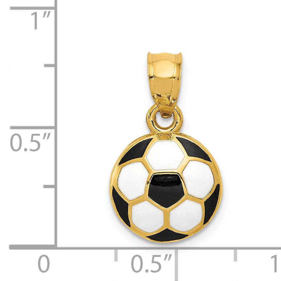 14k Enameled Soccer Ball Pendant-K2089