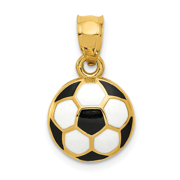 14k Enameled Soccer Ball Pendant-K2089