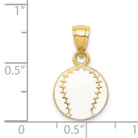 14k Enameled Baseball Pendant-K2092