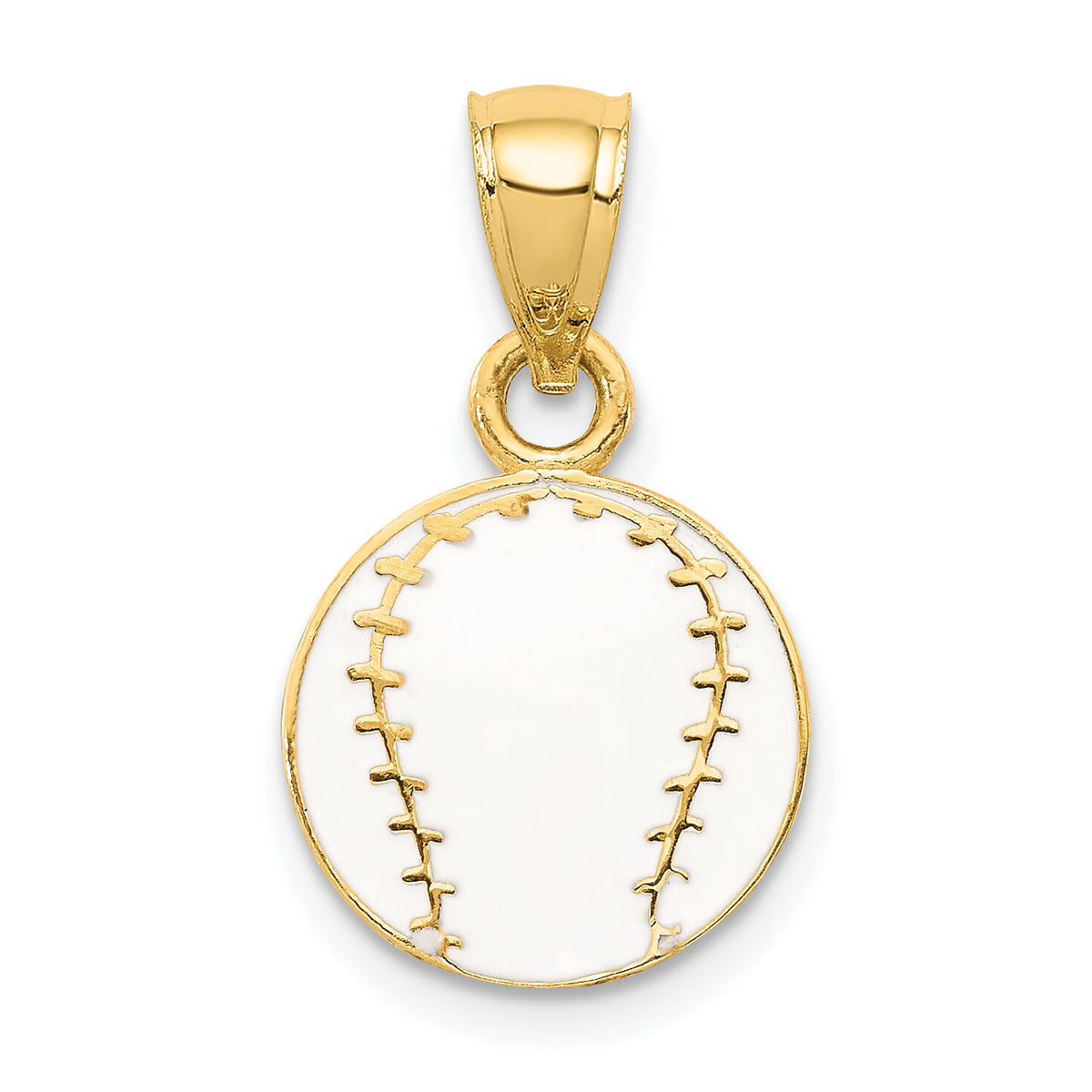 14k Enameled Baseball Pendant-K2092