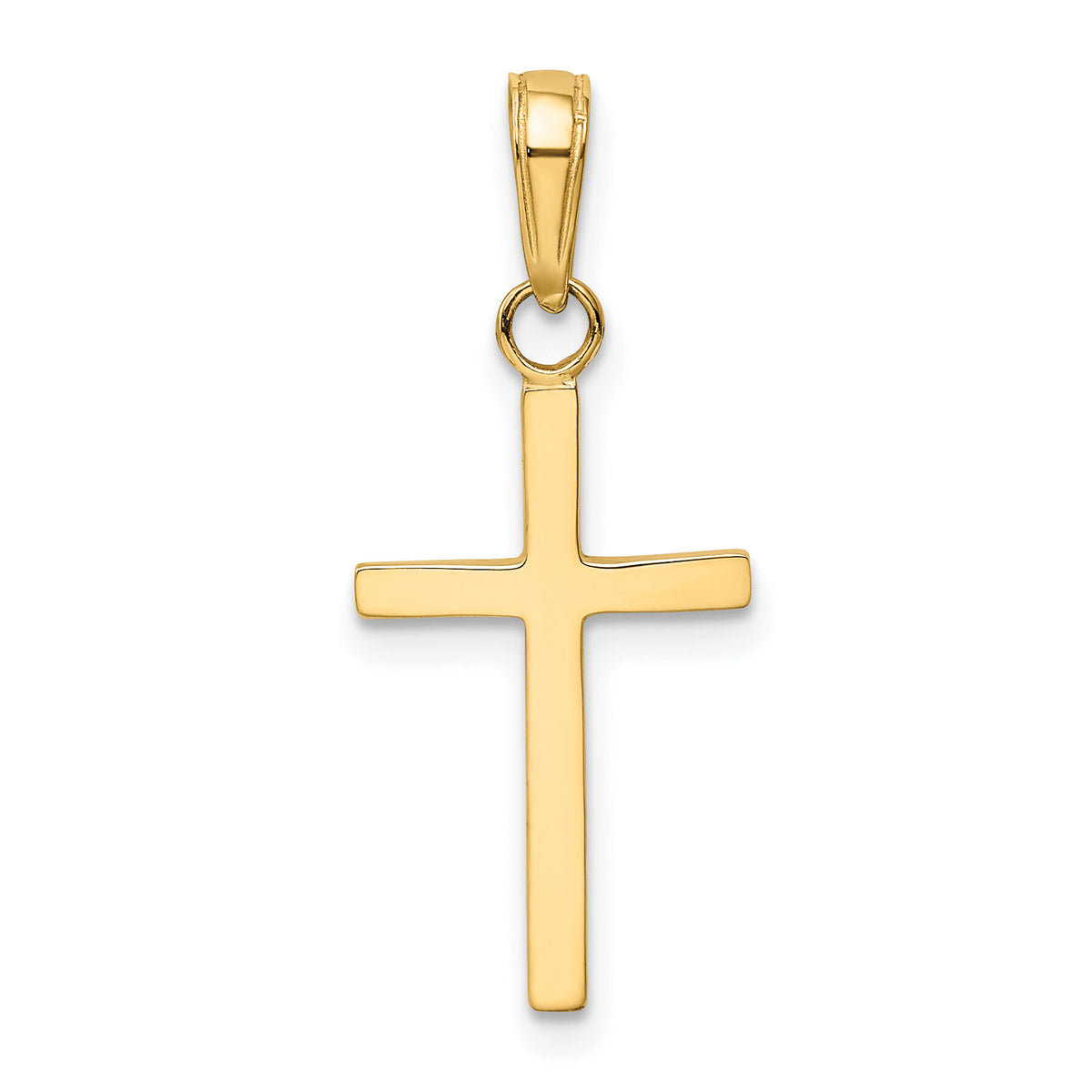 14k Polished Cross Pendant-K2116