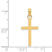 14k Polished Cross Pendant-K2116