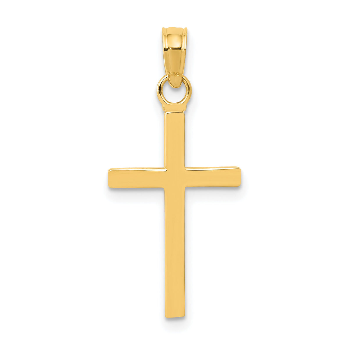 14k Polished Cross Pendant-K2116