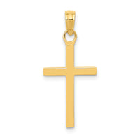 14k Polished Cross Pendant-K2116