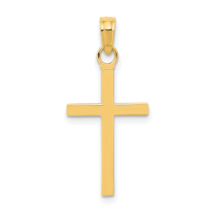 14k Polished Cross Pendant-K2116
