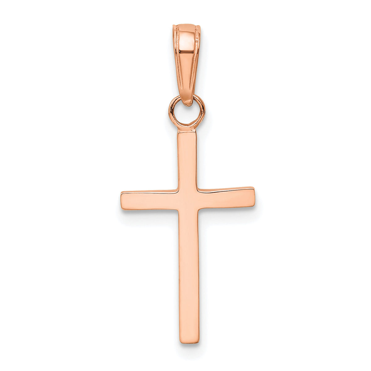 14k Rose Gold Polished Cross Pendant-K2116R