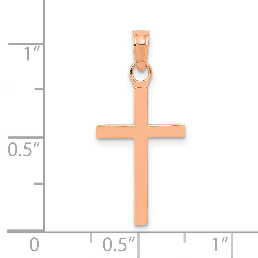 14k Rose Gold Polished Cross Pendant-K2116R