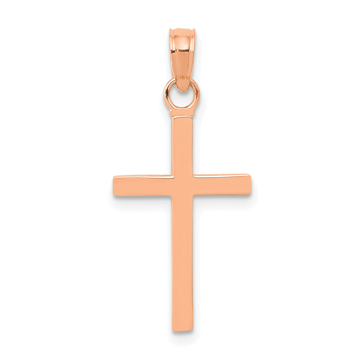 14k Rose Gold Polished Cross Pendant-K2116R