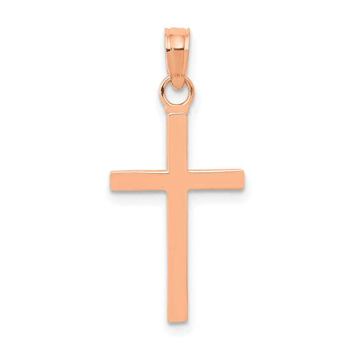 14k Rose Gold Polished Cross Pendant-K2116R