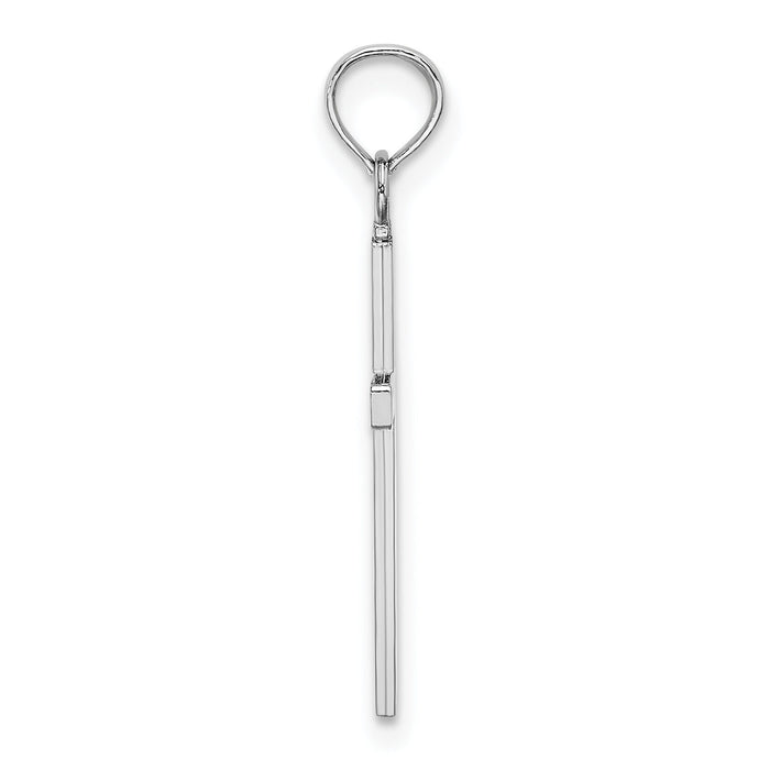14k White Gold Polished Cross Pendant-K2116W
