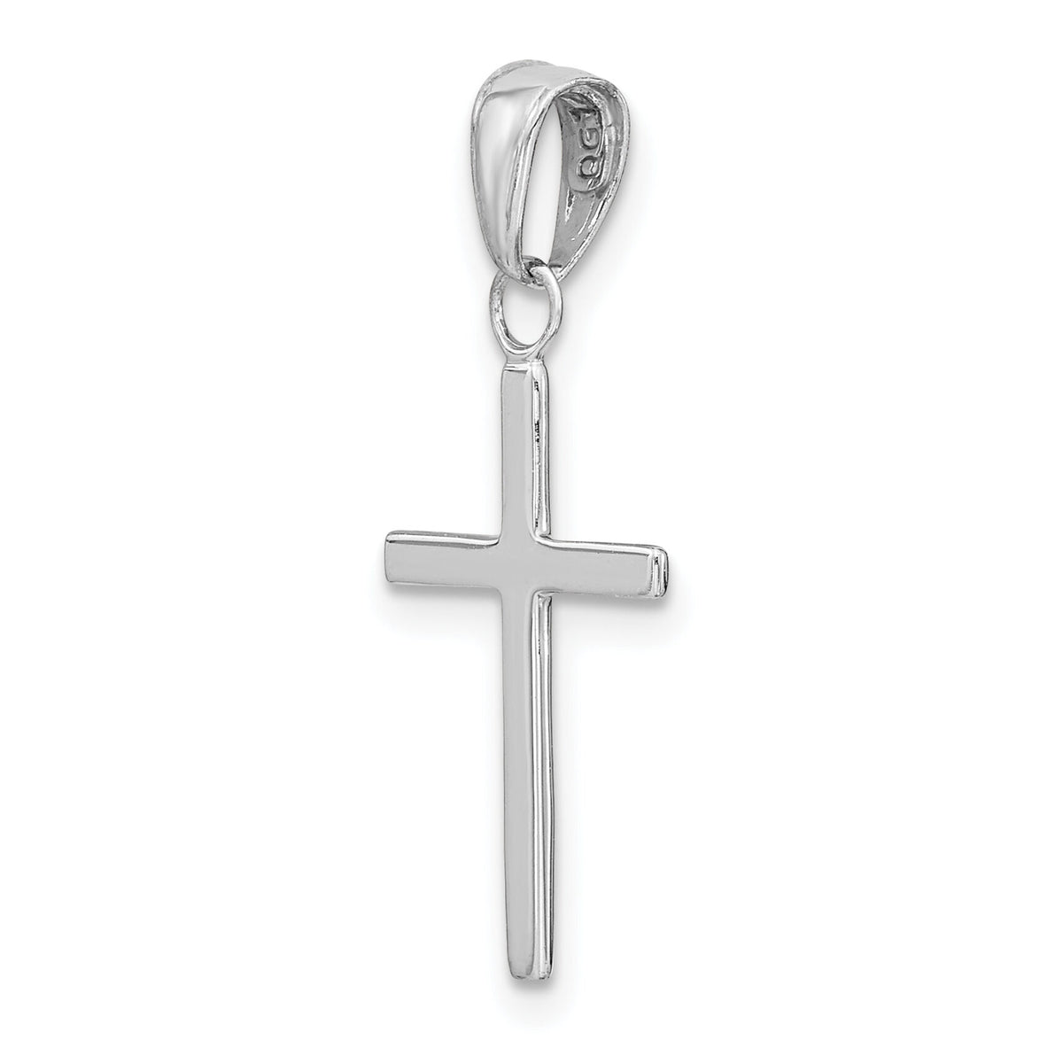 14k White Gold Polished Cross Pendant-K2116W