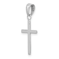 14k White Gold Polished Cross Pendant-K2116W