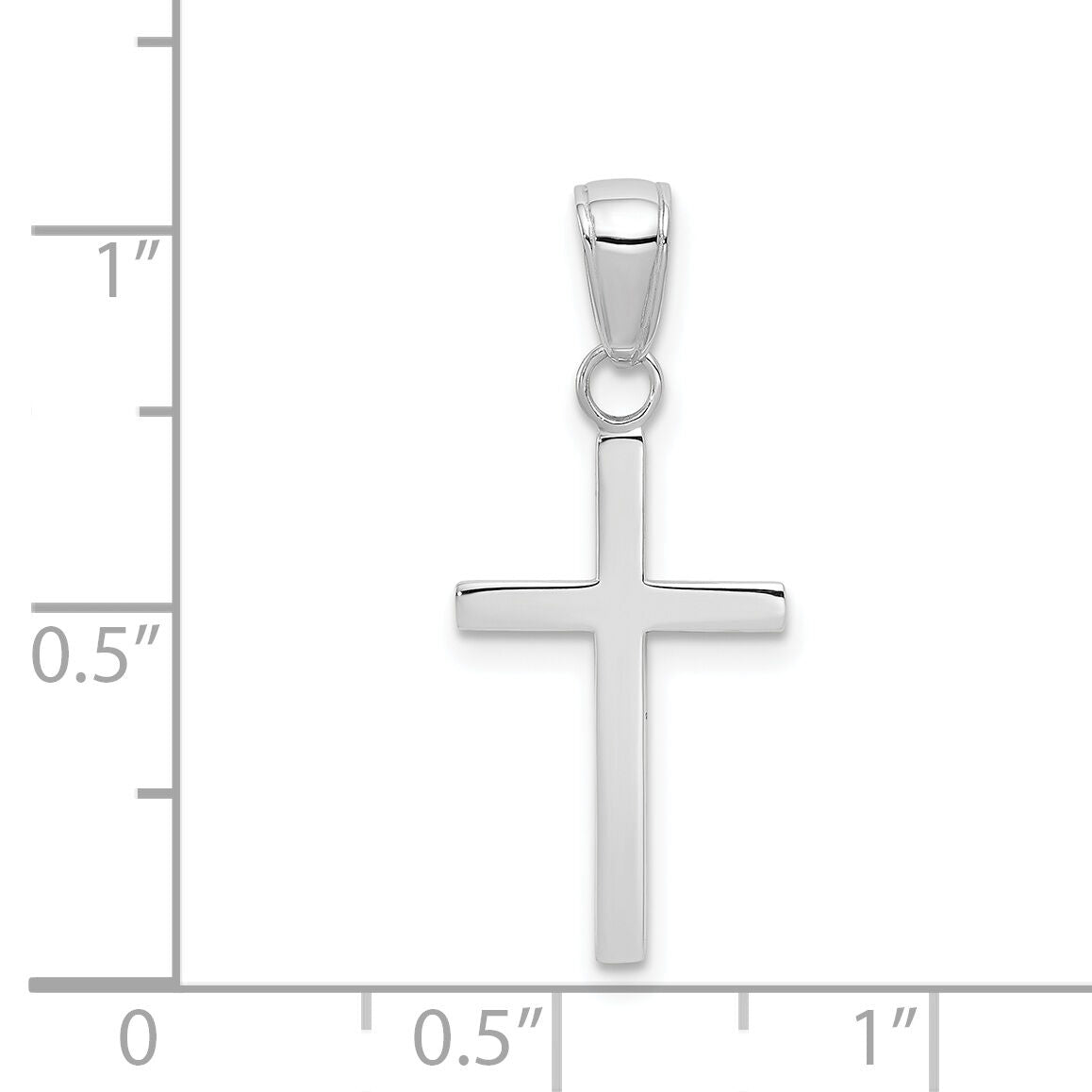 14k White Gold Polished Cross Pendant-K2116W