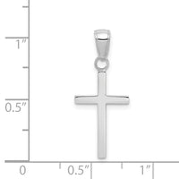 14k White Gold Polished Cross Pendant-K2116W