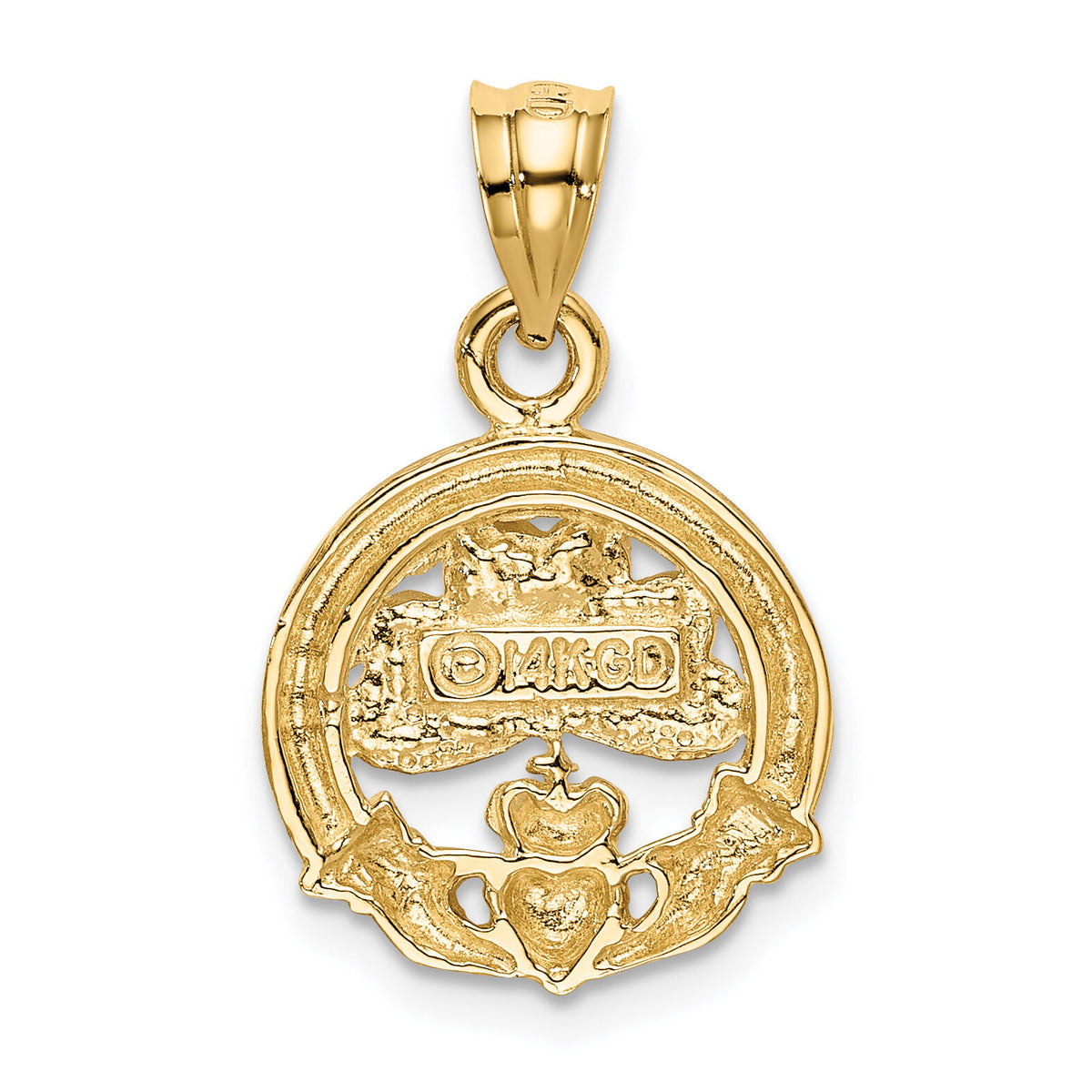 14k Enameled Claddagh Charm-K214
