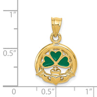 14k Enameled Claddagh Charm-K214