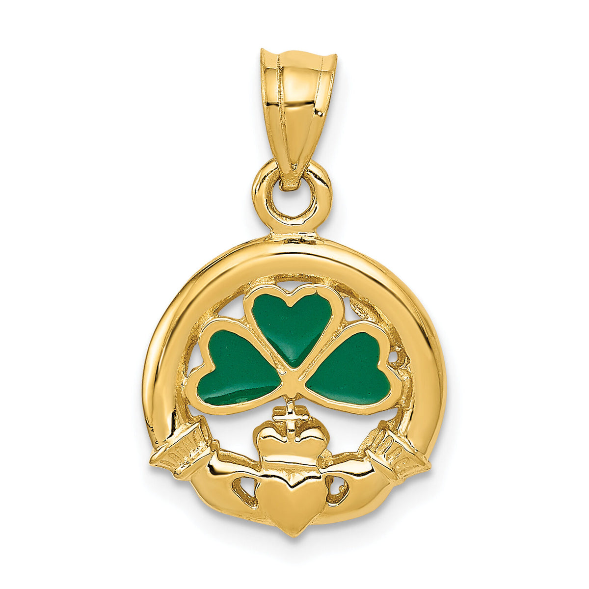 14k Enameled Claddagh Charm-K214