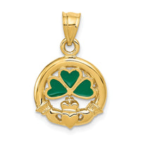 14k Enameled Claddagh Charm-K214