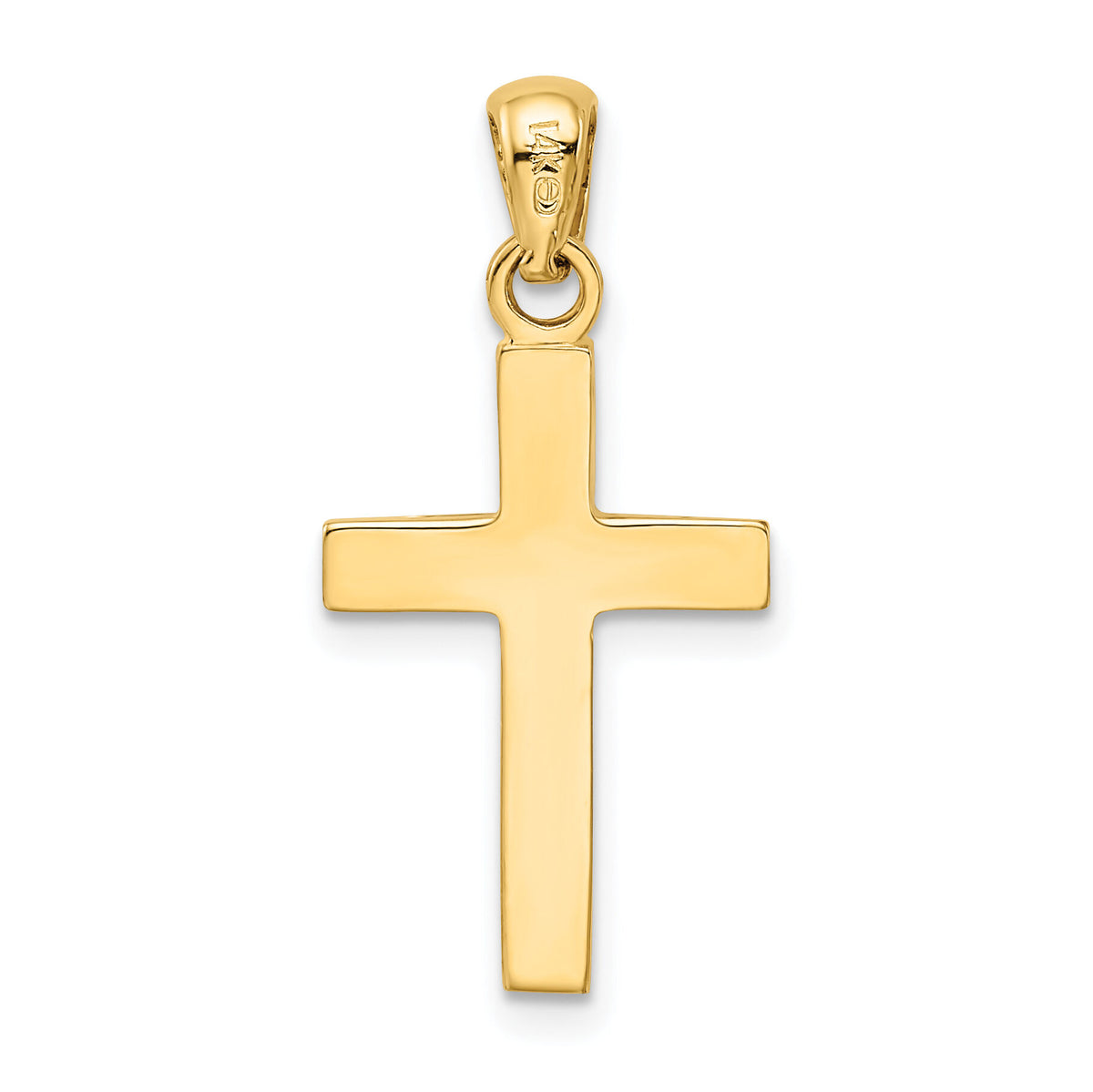 14k w/Rhodium Cross Pendant-K2149