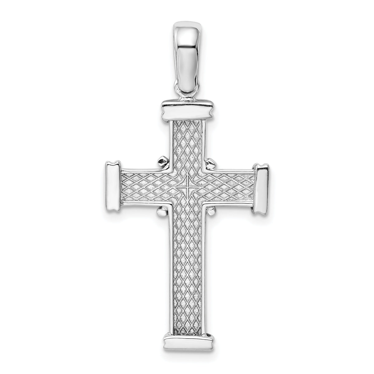 14k White Gold Latin Cross Pendant-K2170