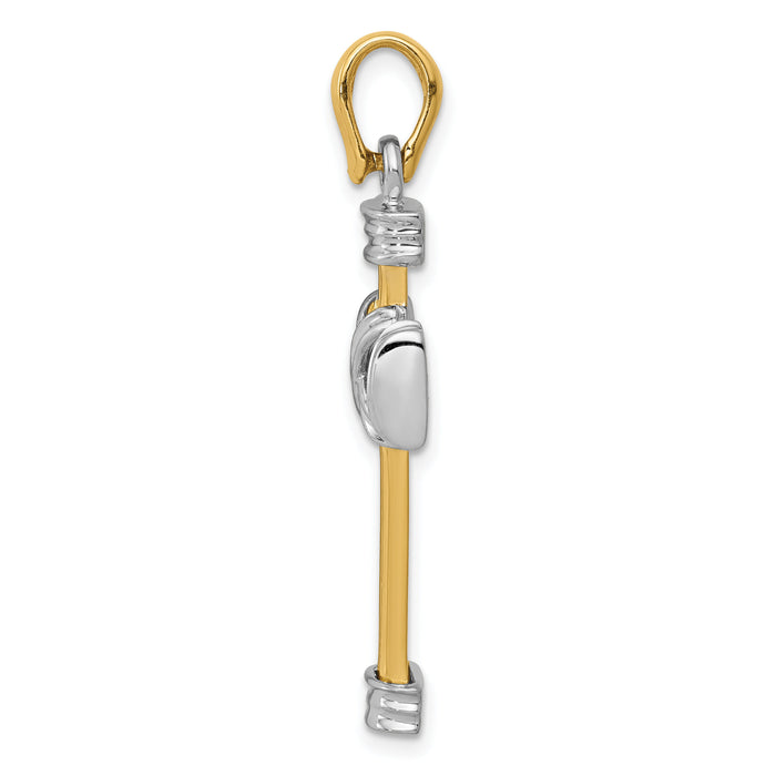 14k Two-tone Latin Cross Pendant-K2171