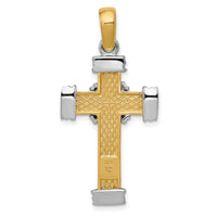 14k Two-tone Latin Cross Pendant-K2171