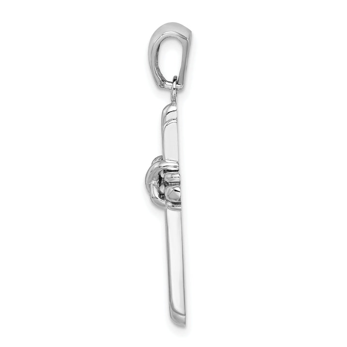 14k White Gold Polished Cross Charm-K2172W