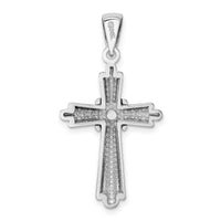 14k White Gold Polished Cross Charm-K2172W