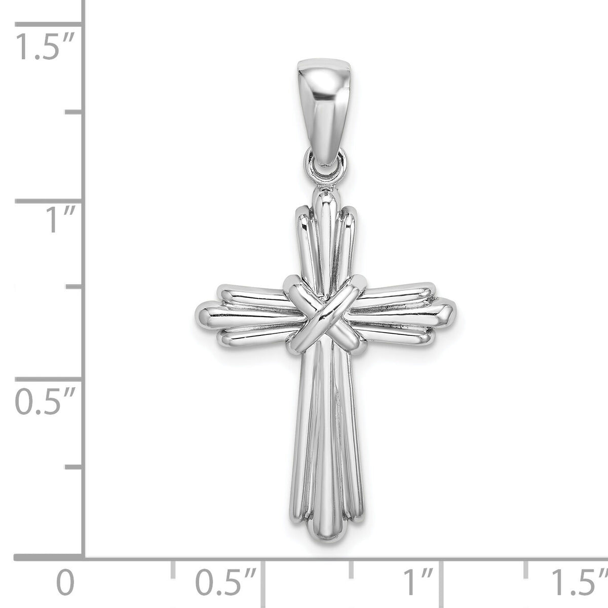 14k White Gold Polished Cross Charm-K2172W