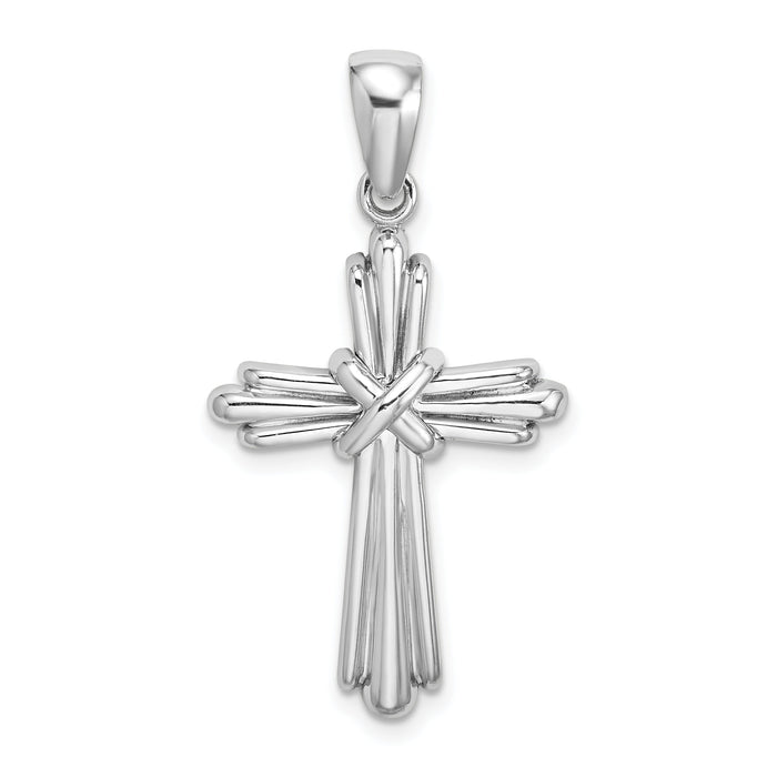 14k White Gold Polished Cross Charm-K2172W