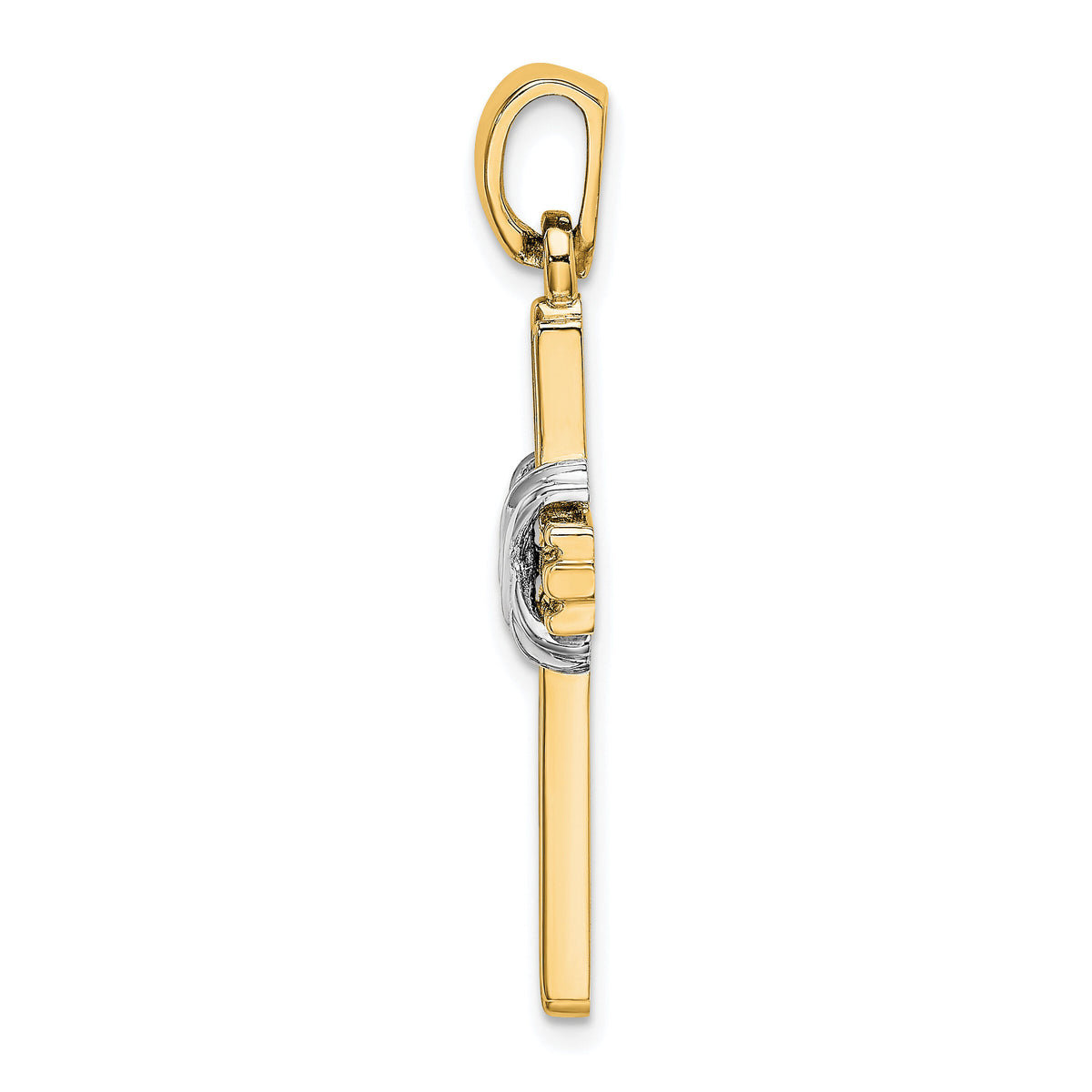 14K w/Rhodium Passion Cross Pendant-K2174