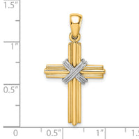 14K w/Rhodium Passion Cross Pendant-K2174